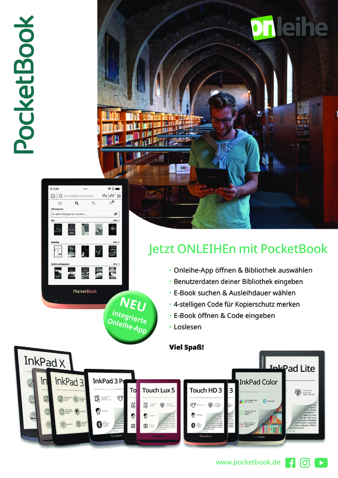 Jetzt NEU! PocketBook in der Stadtbücherei!